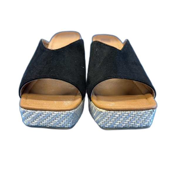 Black Wedge espadrilles platform Sandals size 41 -1” platform and 4” heel - Picture 4 of 9